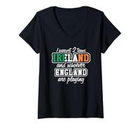 Womens Ireland Rugby I Support Two Teams Funny Irish Fan Quote V-Neck T-Shirt