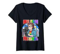 Womens Iris Film Festival October LGBTQ Celebrate UK Directors V-Neck T-Shirt