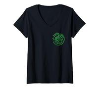 Womens Irish Celtic Dragon - Celtic Knot V-Neck T-Shirt