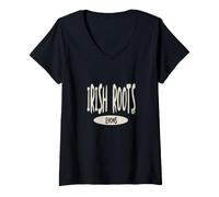 Women's Irish Heritage Irish Roots Lyons Surname V-Neck T-Shirt