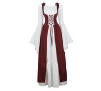 Womens Irish Medieval Dress Renaissance Costume Retro Gown Cosplay Costumes Fancy Long Dress - - S