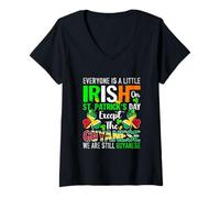 Women's Irish On Patrick's Day Proud Except Guyanese Funny Parades V-Neck T-Shirt
