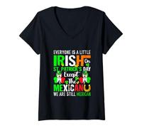 Women's Irish On Patrick's Day Proud Except Mexican Funny Parades V-Neck T-Shirt