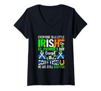 Women's Irish On Patrick's Day Proud Except Scottish Funny Parades V-Neck T-Shirt