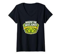 Women's Irish Pride Celtic Roots Shamrock Heritage Made in Ireland V-Neck T-Shirt