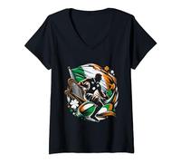 Womens Irish Rugby | Ireland Rugby | St Patrick Rugby love Ireland V-Neck T-Shirt