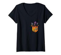 Womens Irish Setter As Witch in Pocket Halloween Dog Owner Family V-Neck T-Shirt