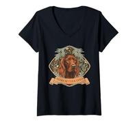 Women's Irish Setter Dad Elegant Vintage Style V-Neck T-Shirt
