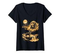 Women's Irish Setter Howling to The Moon V-Neck T-Shirt