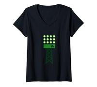 Womens Irish Stadium Lights St. Patrick’s Day Football Design V-Neck T-Shirt
