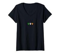Womens Irish Triple Harp s Medieval Celtic s Emblem of Ireland V-Neck T-Shirt
