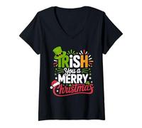 Womens Irish You a Merry Christmas St. Patrick’s Spirit Holiday Fun V-Neck T-Shirt
