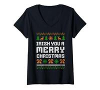 Womens Irish You A Merry Christmas V-Neck T-Shirt