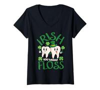 Womens Irish You Would Floss V-Neck T-Shirt