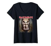 Women's Iron Maiden Candle Finger Eddie V-Neck T-Shirt