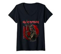 Womens Iron Maiden - Senjutsu Eddie Red Circle V-Neck T-Shirt