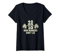 Women's Iron Numbers Don’t Lie Strength Training Motivation V-Neck T-Shirt