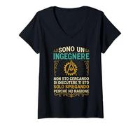 Womens Ironic Engineer Explains Why He Is Right Spruch V-Neck T-Shirt