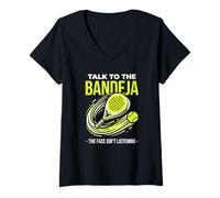 Women's Ironic Padel Sports Bandeja Padel Player V-Neck T-Shirt