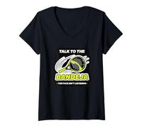 Women's Ironic Saying Padel Sports Bandeja Hobby V-Neck T-Shirt
