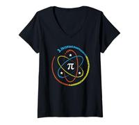 Womens Irrational Number Pi Symbol Infinity Atom Physics Math V-Neck T-Shirt