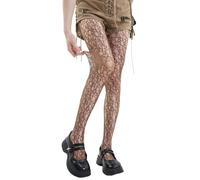 Women's Irregular Spider Web Tights Gothic Hollow Out Stockings Big Spider Fishnet Halloween Witch Tights (UK, Alpha, One Size, Regular, Regular, Brown)