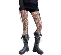 Women's Irregular Spider Web Tights Gothic Hollow Out Stockings Big Spider Fishnet Halloween Witch Tights (UK, Alpha, One Size, Regular, Regular, Black)