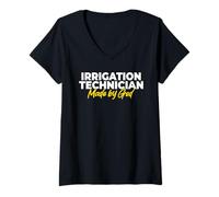 Women's Irrigation Technician Made By God V-Neck T-Shirt