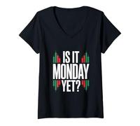 Womens Is It Monday Yet? Wealthy Stock Market Investor 03 V-Neck T-Shirt