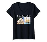 Womens is It Really Worth It Silly Seal Meme V-Neck T-Shirt