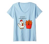 Womens is That You Bro Chicken Lover Buffalo Wings Men Women V-Neck T-Shirt