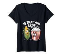 Womens is That You Bro Potato Corn and Popcorn Fun Movie Snack V-Neck T-Shirt