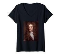Women's Isaac Newton Physics Science Gravity Math Scientist Geek V-Neck T-Shirt