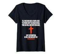 Womens Isaiah 35:4 Bible Verses Scripture V-Neck T-Shirt