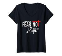 Womens Isaiah 40:10 Not Fear Hope Isaiah 40:31 God Faith Over Fear V-Neck T-Shirt