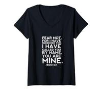 Womens Isaiah 43 1 Fear Not For I Have Redeemed You You Are Mine V-Neck T-Shirt