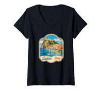 Women's Ischia Italy Souvenir/Ischia V-Neck T-Shirt