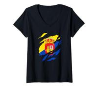 Women's Isla Gran Canaria 3D Effect Flag V-Neck T-Shirt