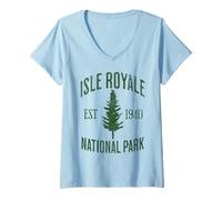 Womens Isle Royale National Park V-Neck T-Shirt
