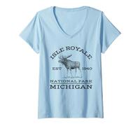 Womens Isle Royale National Park V-Neck T-Shirt