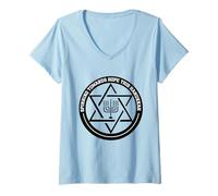 Womens Isreal Jew Jewish Chanukah Candle Hanukkah V-Neck T-Shirt