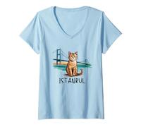 Women's Istanbul Turkey Cat Sketch/Istanbul V-Neck T-Shirt