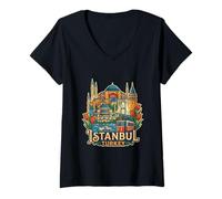 Women's Istanbul Turkey Travel Souvenir City Gift V-Neck T-Shirt