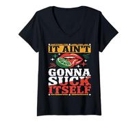 Women's It Ain't Gonna Suck Itself Funny Cinco De Mayo Mexican Dad V-Neck T-Shirt