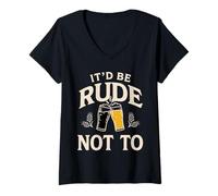 Women's It’d Be Rude Not to Funny Aussie Saying V-Neck T-Shirt