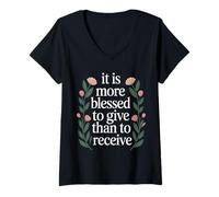 Women's It is More Blessed to Give Than to Receive - V-Neck T-Shirt