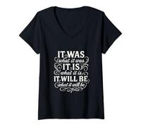 Women's It is What it is, Unbothered, Mindset Quote, Healing Words V-Neck T-Shirt