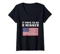Womens It Pays to Be a Winner | Athlete Military Special Forces USA V-Neck T-Shirt
