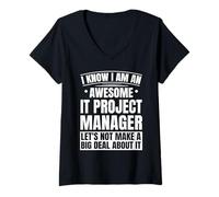 Women's IT Project Manager Funny Technical Project Management V-Neck T-Shirt