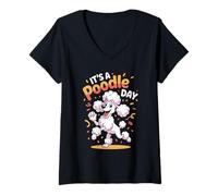 Womens It’s A Poodle Day Funny Pup Cute Dog Smart Breed Pet Owner V-Neck T-Shirt